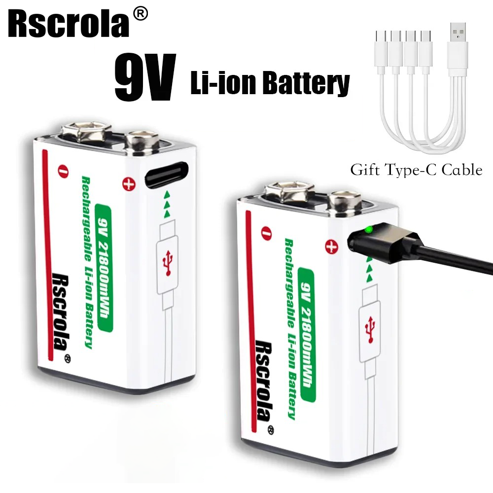 Smoke Detector Interconnected - Batterie rechargeable au lithium Li-ion 9V