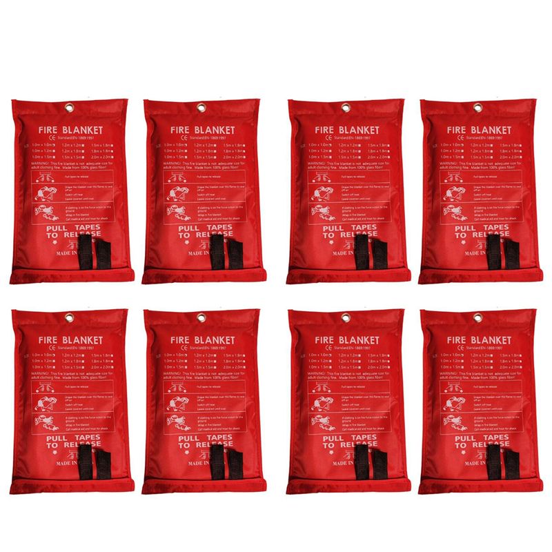 Fire Blanket Kitchen - B48B-8PCS Couverture anti-feu d'urgence, couverture ignifuge,