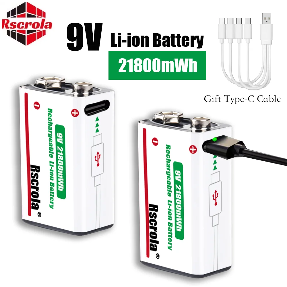 Smoke Detector Interconnected - Batterie rechargeable au lithium-ion 9V longue