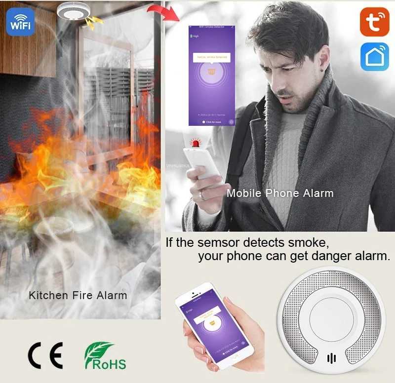 Détecteur de fumée sans fil Tu - Smoke Detector Interconnected avis et prix