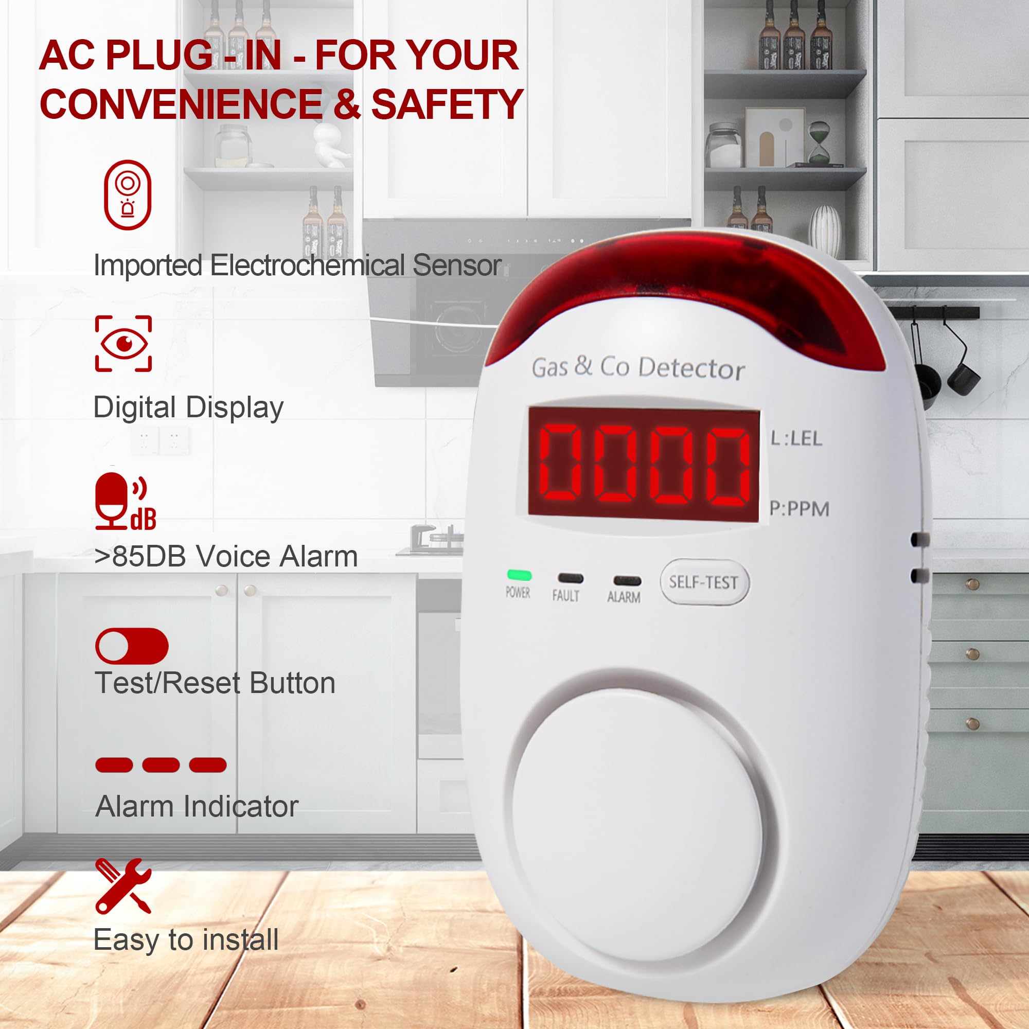 Détecteurs combinés de gaz et  - Co Detector Plug avis et prix