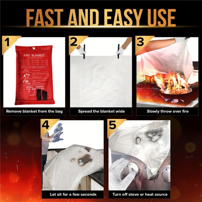 B48B-8PCS Couverture anti-feu  - Fire Blanket Kitchen avis et prix